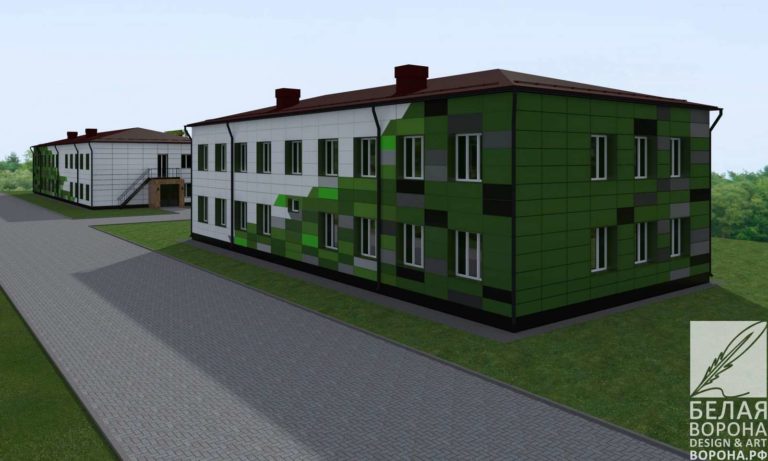 дизайн проект фасада экстерьера завода